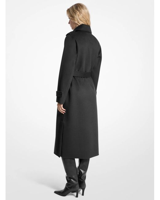 MICHAEL Michael Kors Black Mk Wool Blend Belted Coat