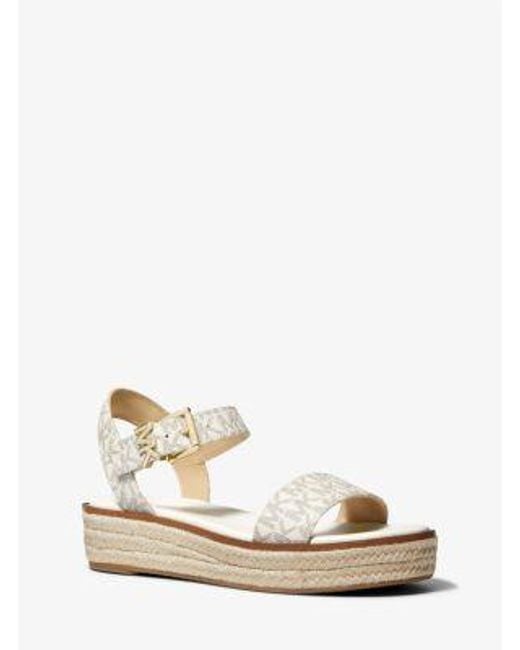 Michael Kors Natural Richie Logo Platform Espadrille Sandal