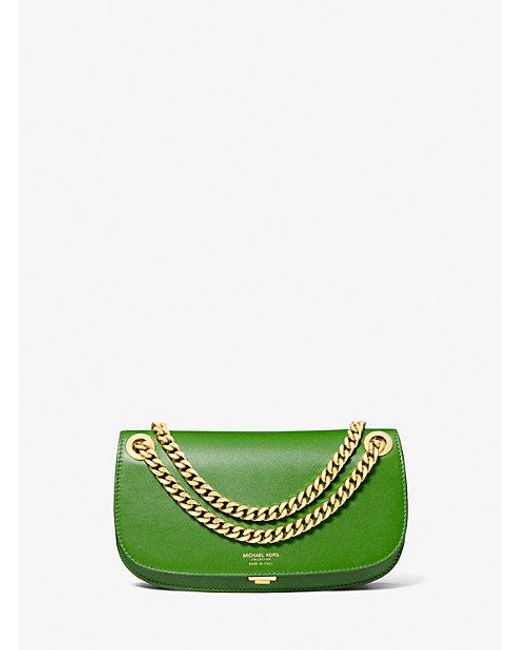 Michael Kors Green Christie Mini Leather Envelope Bag