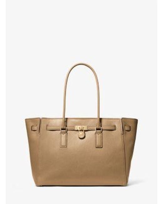 Michael Kors Natural Mk Hamilton Moderne Large Leather Tote Bag