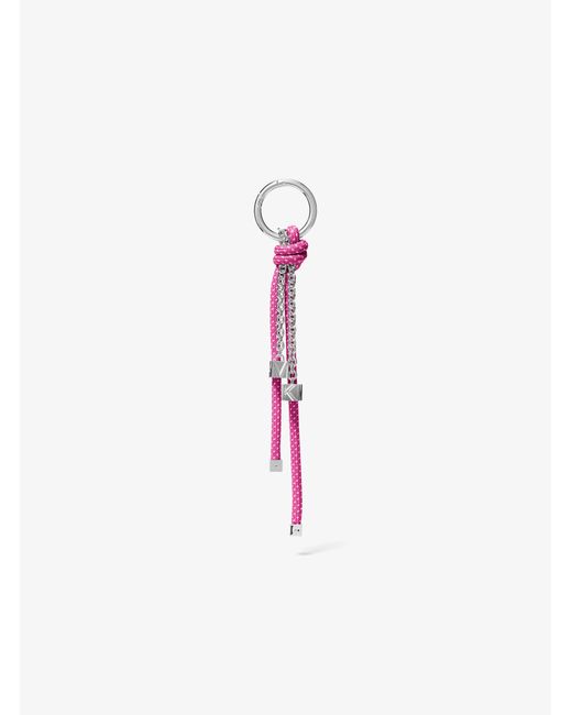 Michael Kors White Tone And Speckled Cord Bag Charm