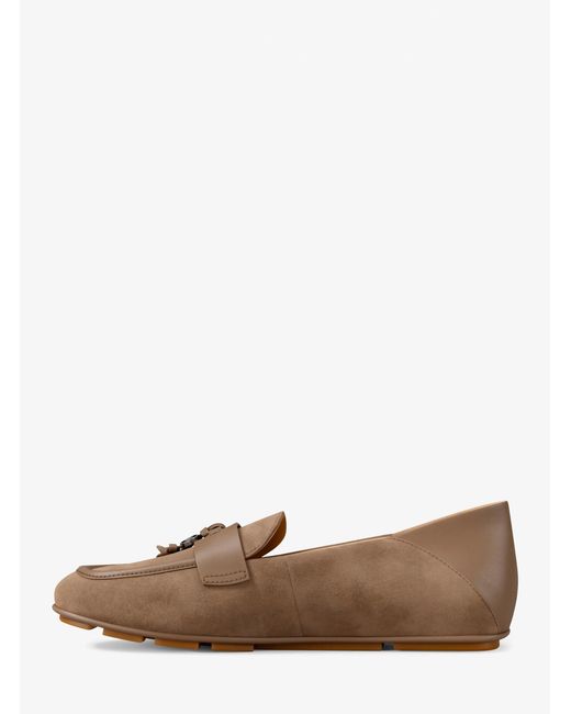 Michael Kors Outlet Natural Mk Zoe Suede Moccasin