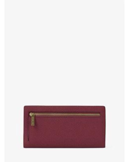Michael Kors Purple Carson Large Pebbled Leather Wallet