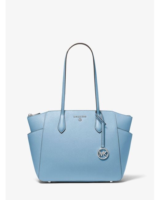 MICHAEL Michael Kors Marilyn Medium Saffiano Leather Tote Bag in Blue Lyst