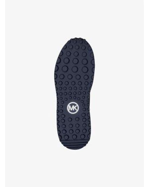 Michael Kors Blue Dax Mixed-Media Trainer for men