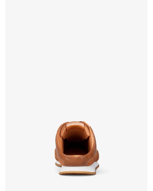 Michael Kors Outlet Brown Mk Avi Suede Slip-On Trainers