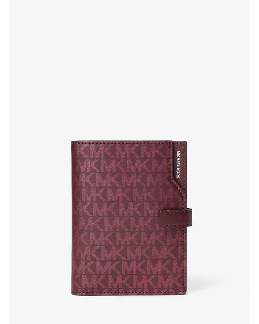 Mk Portafoglio Porta Passaporto Jet Set Con Stampa Logo Metallizzata di MICHAEL Michael Kors in Purple