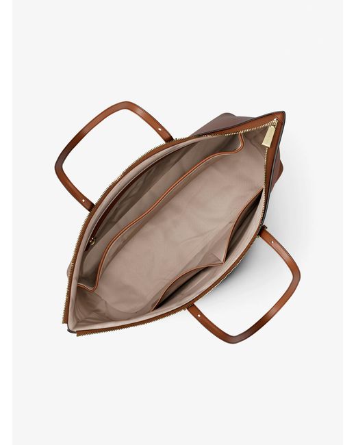 MICHAEL Michael Kors Brown Mk Quinn Large Pebbled Leather Tote Bag