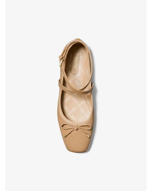 MICHAEL Michael Kors Natural Collette Leather Ballet Flat
