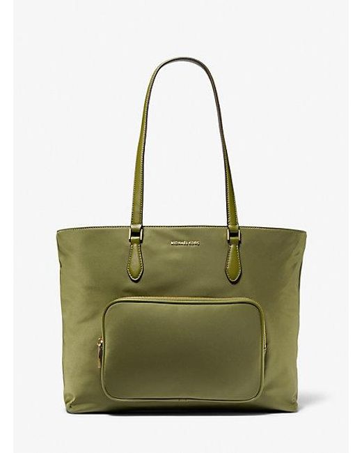 Michael Kors Green Cara Large Nylon Tote Bag