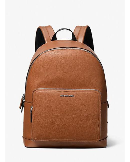 Michael Kors Brown Cooper Pebbled Leather Commuter Backpack for men
