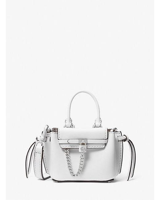 Michael Kors White Hamilton Legacy Extra-small Leather Belted Satchel