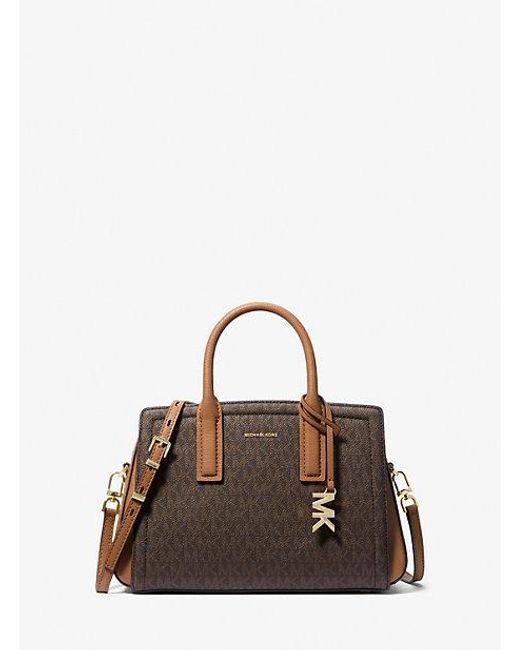Michael Kors Brown Laila Small Signature Logo Satchel