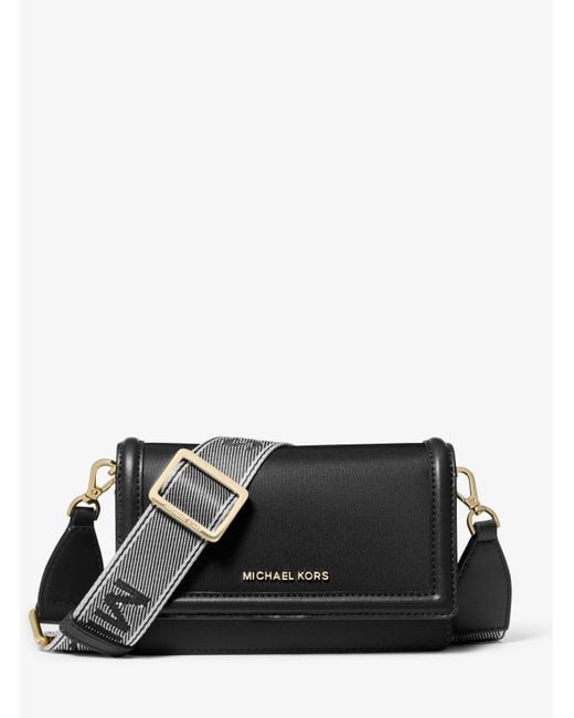 Bandolera Jet Set pequeña de gabardina de nailon con compartimento para smartphone Michael Kors de color Black