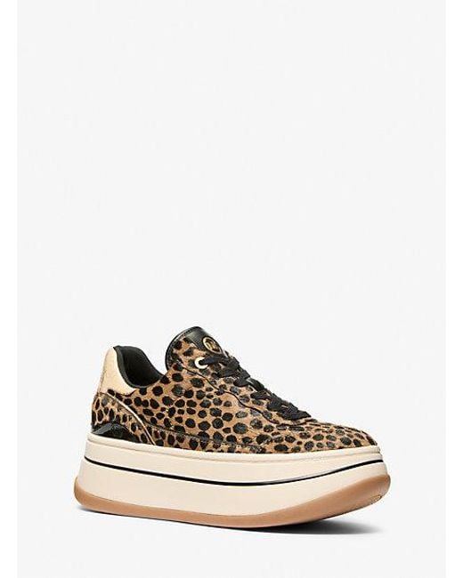 irving mesh and cheetah calf hair stripe sneaker