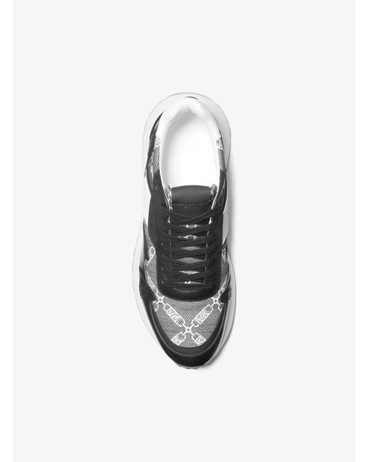 Sneaker Miles in pelle con logo Empire jacquard di Michael Kors in White da Uomo