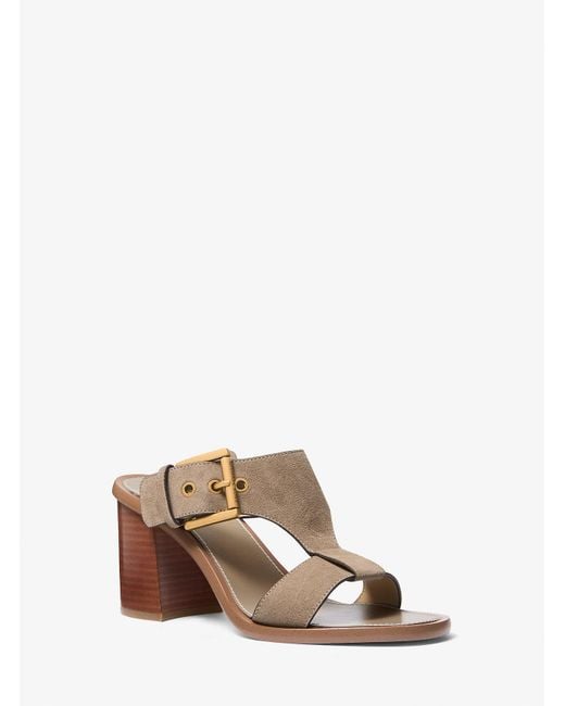 Mk Sandale Irene En Daim À Talon Épais MICHAEL Michael Kors en coloris Natural
