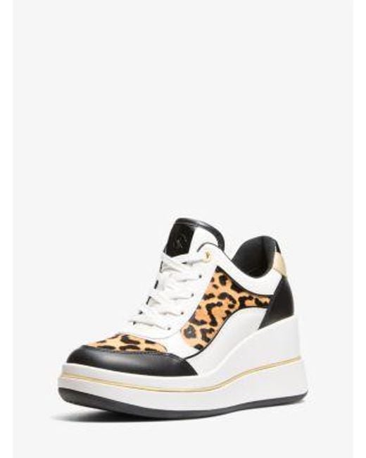 MICHAEL Michael Kors White Emmy Wedge Trainer Sneaker