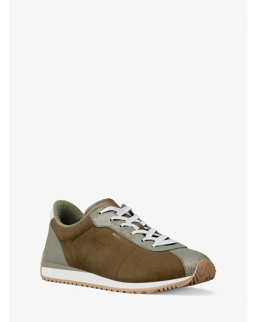 MICHAEL Michael Kors Green Mk Rhodes Color-Block Suede Trainer