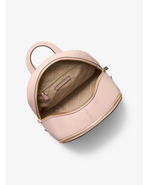 Michael Kors Pink Rhea Medium Pebbled Leather Backpack