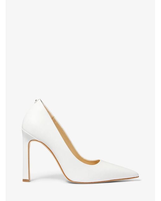 Michael Kors White Mk Amara Leather Pump