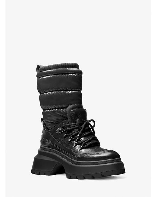 Mk Botte Shiloh En Mélange De Matières MICHAEL Michael Kors en coloris Black