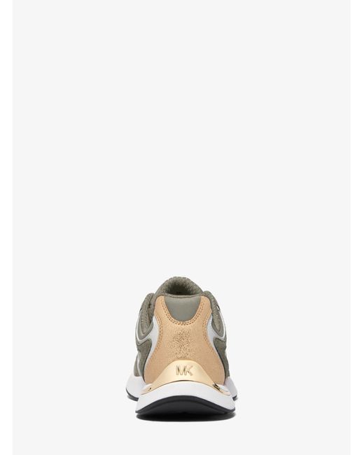 MICHAEL Michael Kors White Riley Mixed-Media Trainer