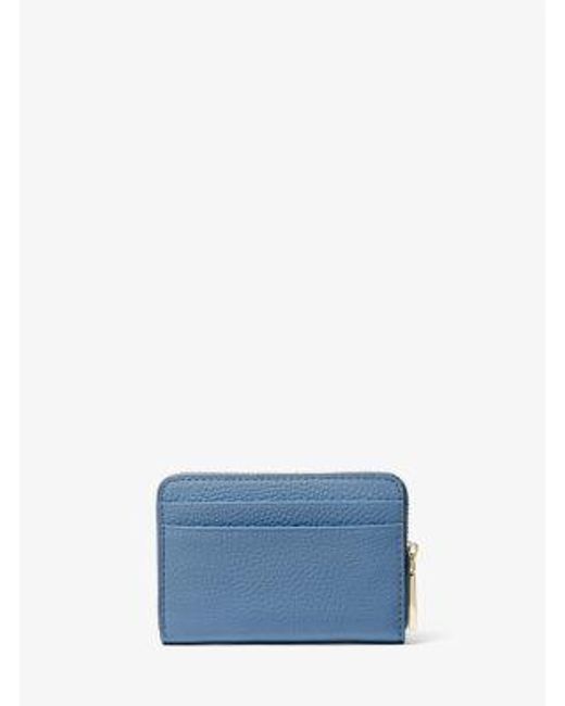 MICHAEL Michael Kors Blue Jet Set Small Pebbled Leather Wallet