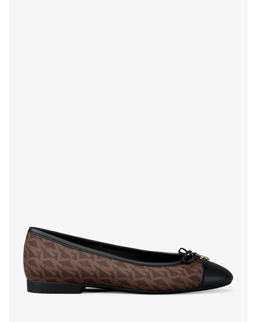 MICHAEL Michael Kors White Mk Piper Flex Signature Logo Ballet Flat