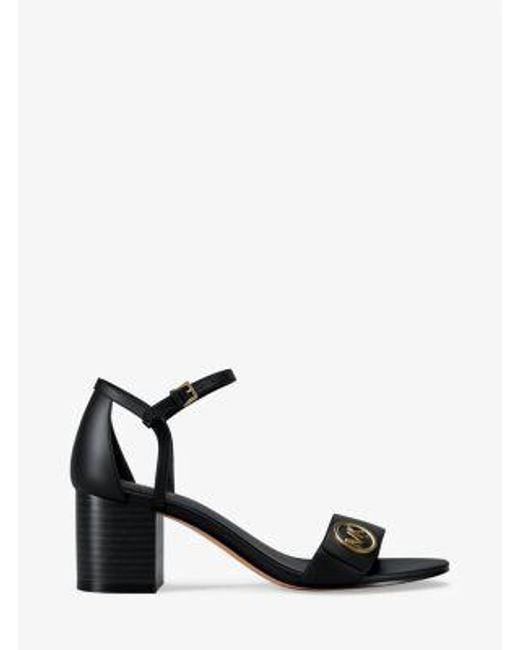 Michael Kors White Hannah Block Heel Sandal