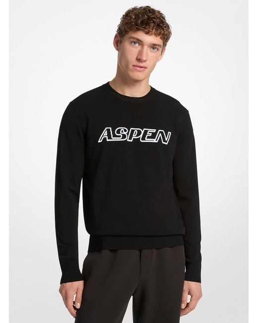 Mk Pullover Con Intarsio Aspen di Michael Kors in Black da Uomo