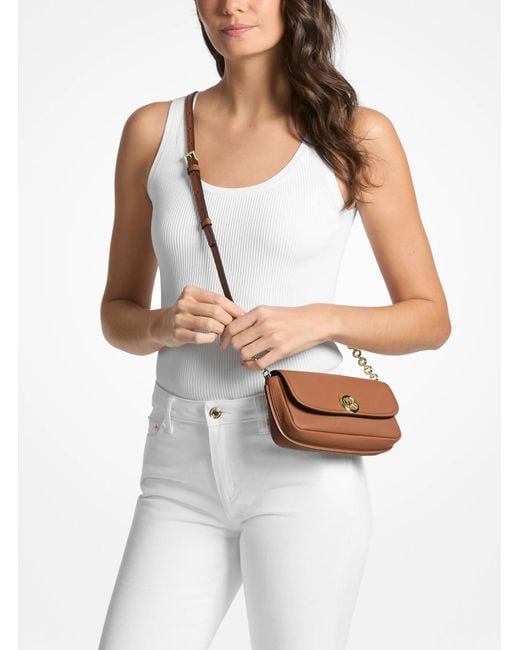 MICHAEL Michael Kors Brown Mk Nolita Small Pebbled Leather Crossbody Bag