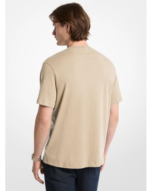 Michael Kors Natural Mk Cotton Jersey Logo T-Shirt for men