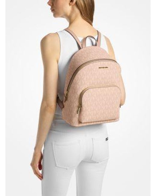 Mk Zaino Connie Medio Con Stampa Logo di Michael Kors Outlet in Natural