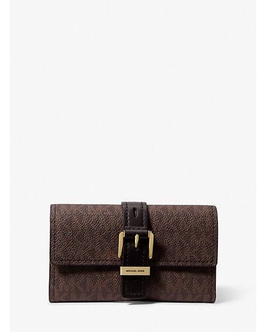 MICHAEL Michael Kors Gray Nolita Medium Signature Logo Tri-Fold Wallet