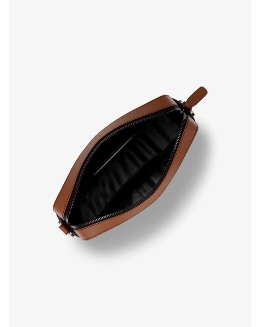 Michael Kors Brown Jet Set Pebbled Leather Crossbody Bag for men