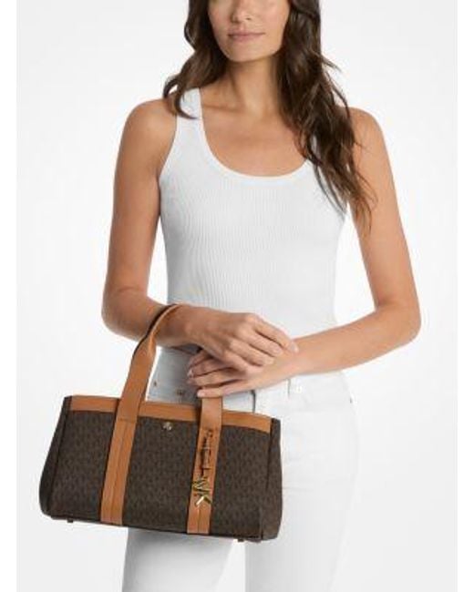 MICHAEL Michael Kors Natural Romee Small Signature Logo Satchel