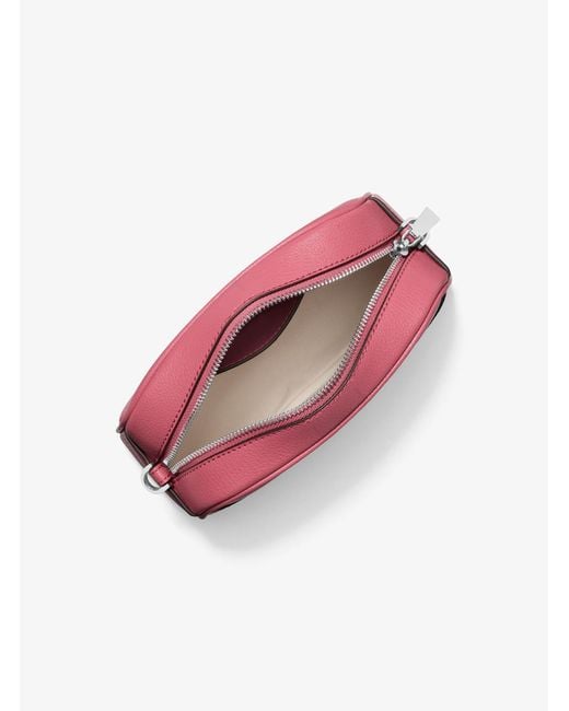 MICHAEL Michael Kors Pink Mk Jet Set Small Leather And Heart Embellished Strap Camera Crossbody Bag