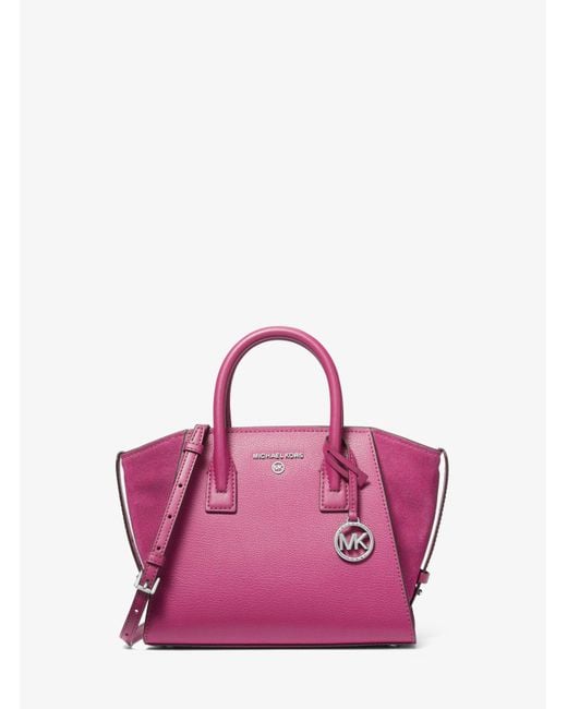 Bolso satchel Avril pequeño de piel con cremallera superior MICHAEL Michael Kors de color Pink