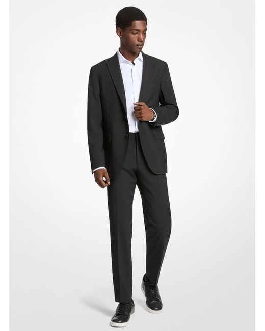 Michael Kors Black Mk Slim-Fit Wool Blend Travel Suit for men