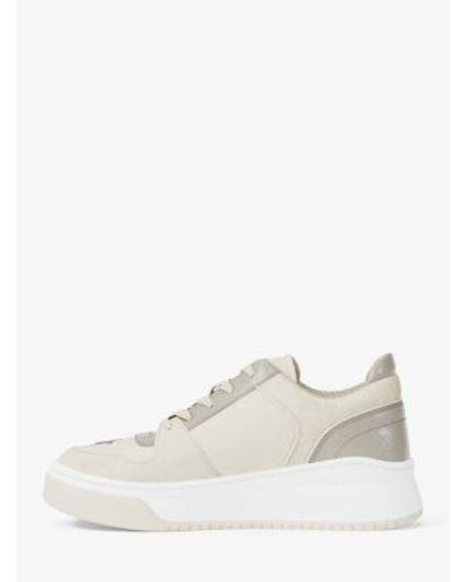 Michael Kors White Lexi Embellished Mixed-Media Sneaker