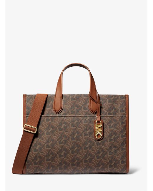 MICHAEL Michael Kors Brown Gigi Large Empire Signature Logo Tote Bag