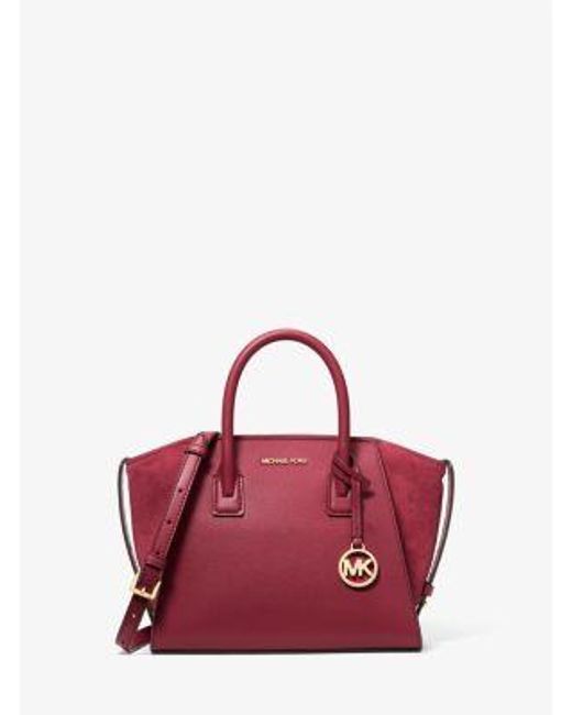 Michael Kors Pink Avril Small Pebbled Leather Satchel