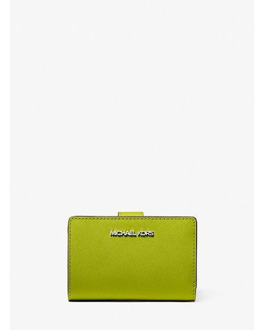 Michael Kors Green Medium Saffiano Leather Wallet