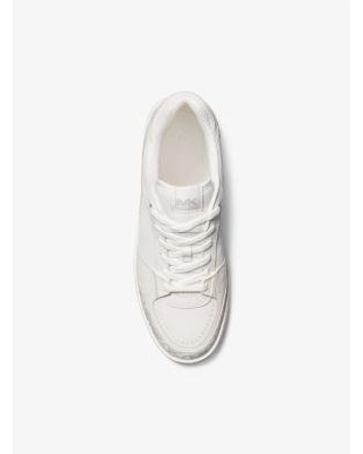 Michael Kors White Mk Rebel Empire Monogram And Leather Trainers for men