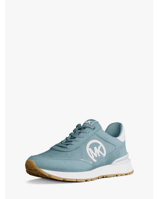 MICHAEL Michael Kors Blue Mk Nova Perforated Suede Trainer