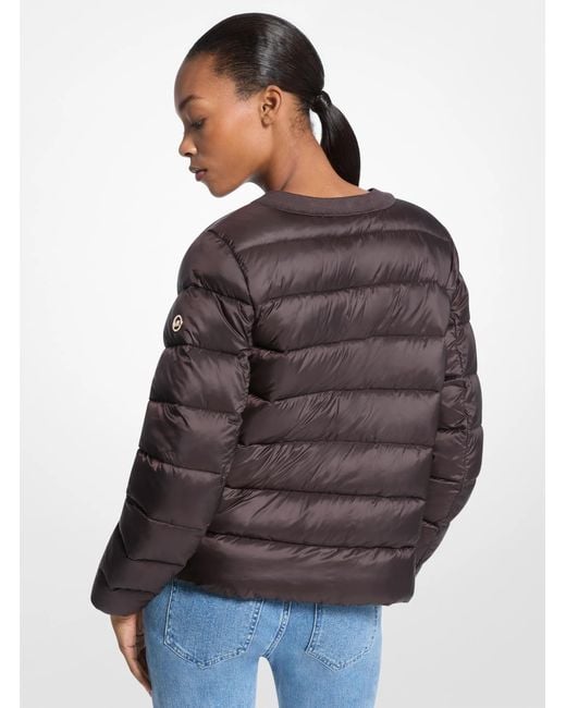 MICHAEL Michael Kors Gray Mk Packable Quilted Nylon Puffer Jacket