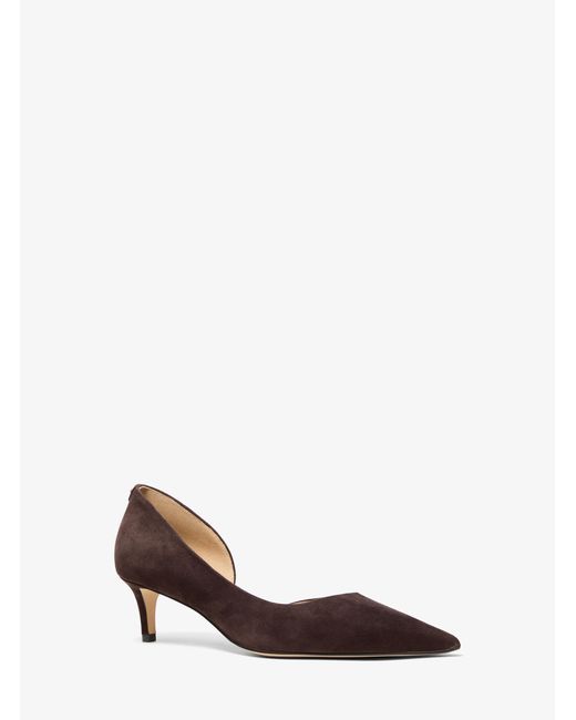 MICHAEL Michael Kors White Mk Elyse Suede Kitten Pump