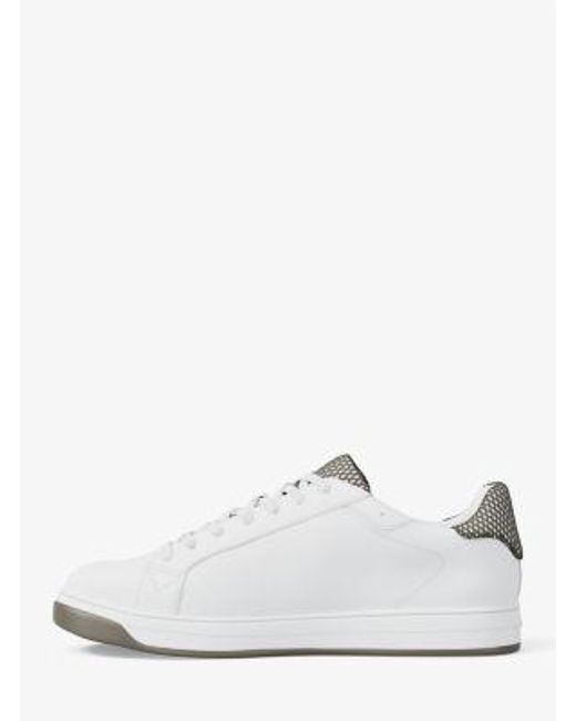 Michael Kors White Mk Keating Leather Trainers for men