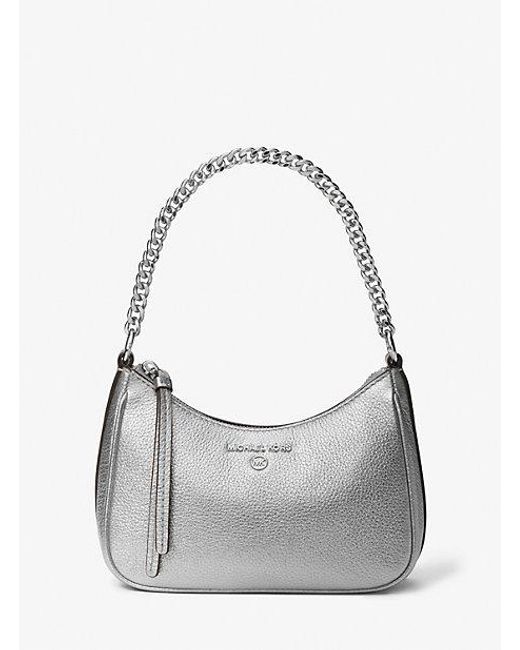 MICHAEL Michael Kors Mk Jet Set Charm Small Metallic Leather Pochette in Grey Lyst Canada